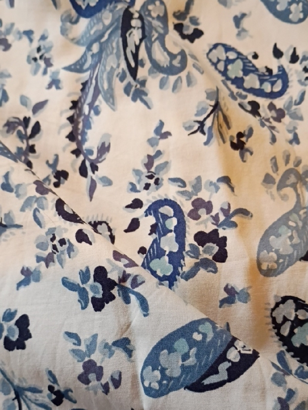 Lucky Brand White and Blue Paisley V-Neck Maxi Dress - Picture 7 of 10
